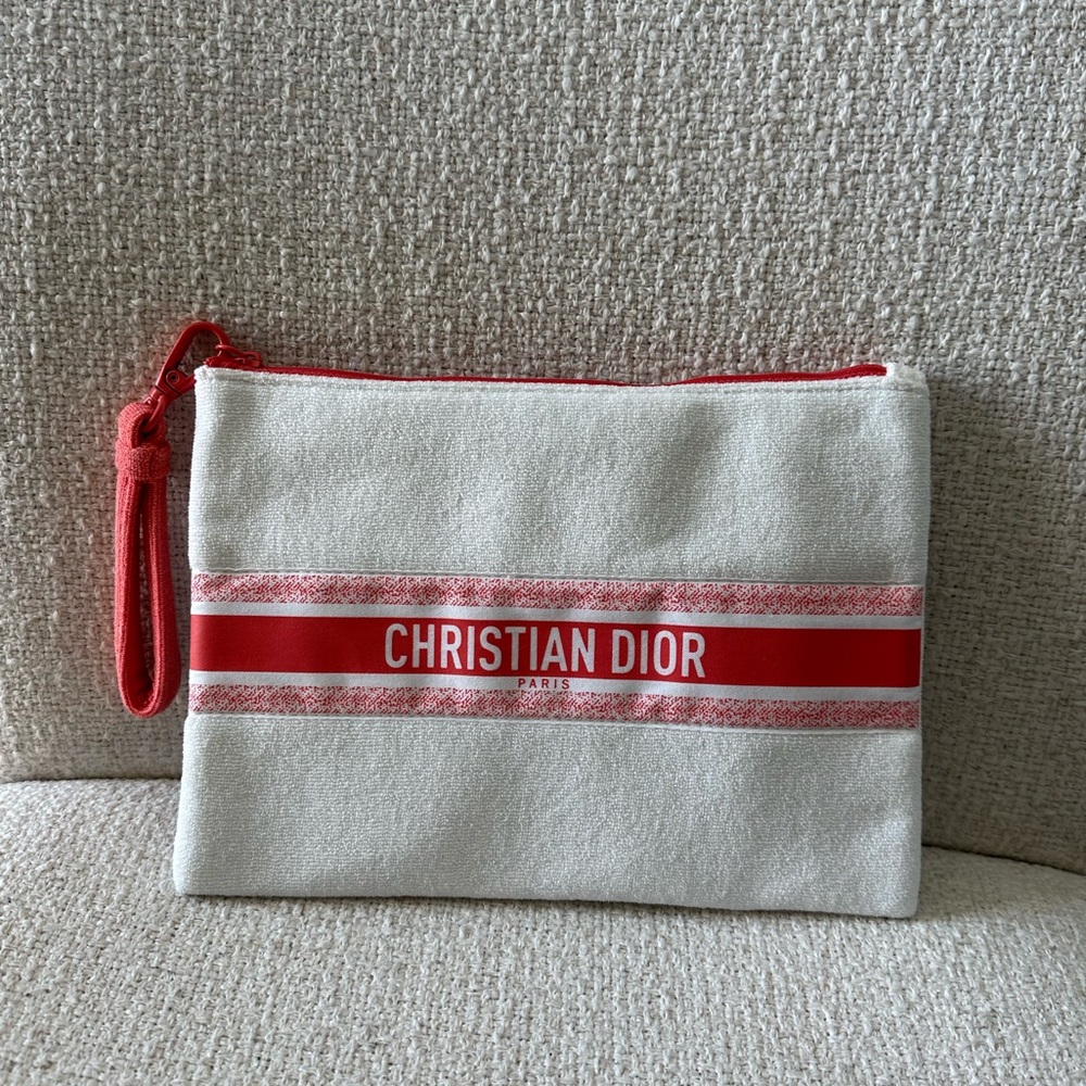 Christian Dior Coral Terry pouch- limited edition